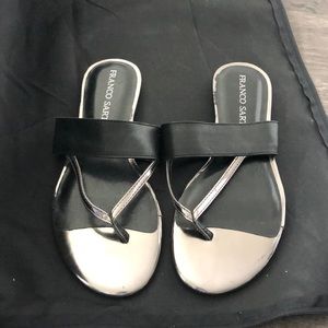Silver and Black Sandals
